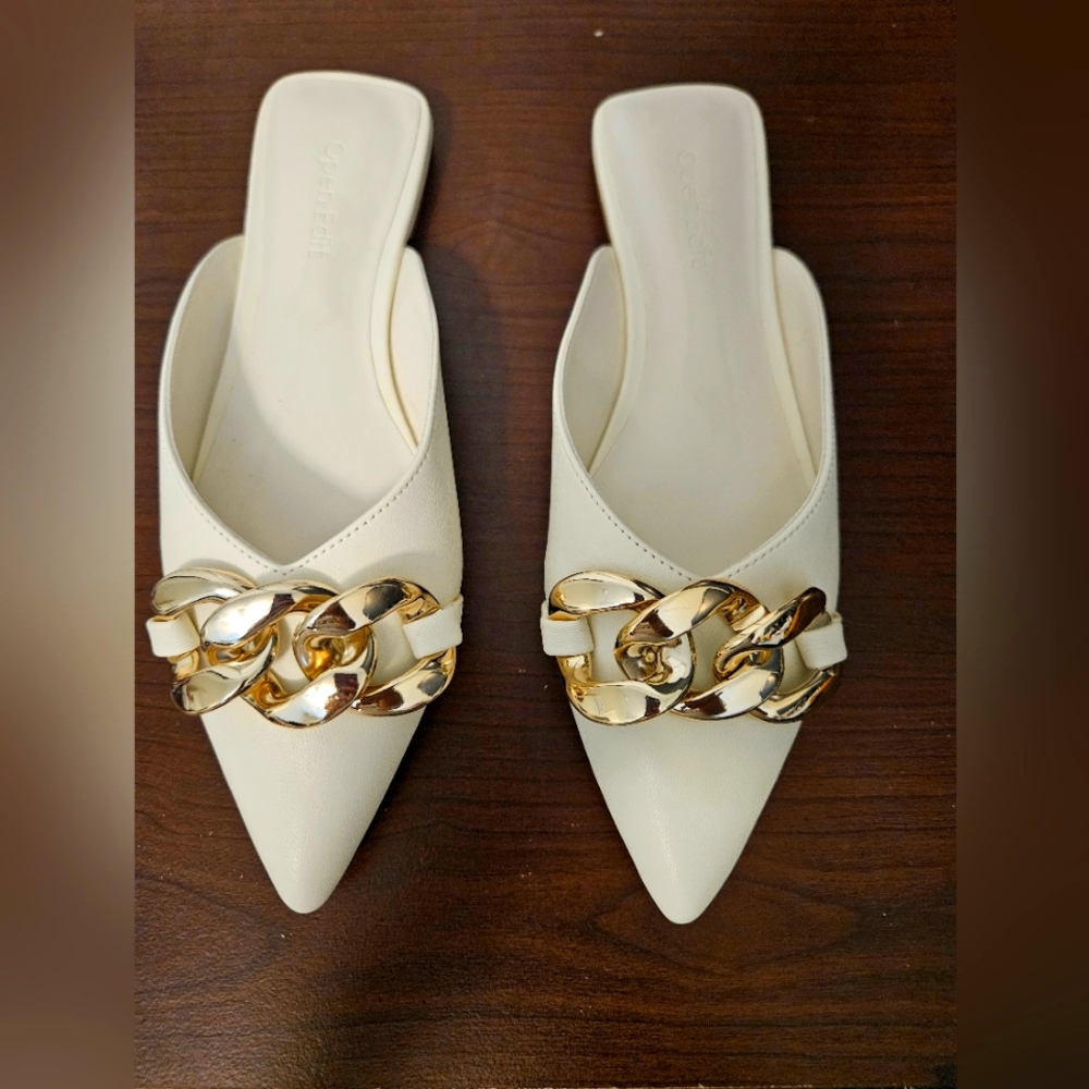 Open Edit pointed flat sandals